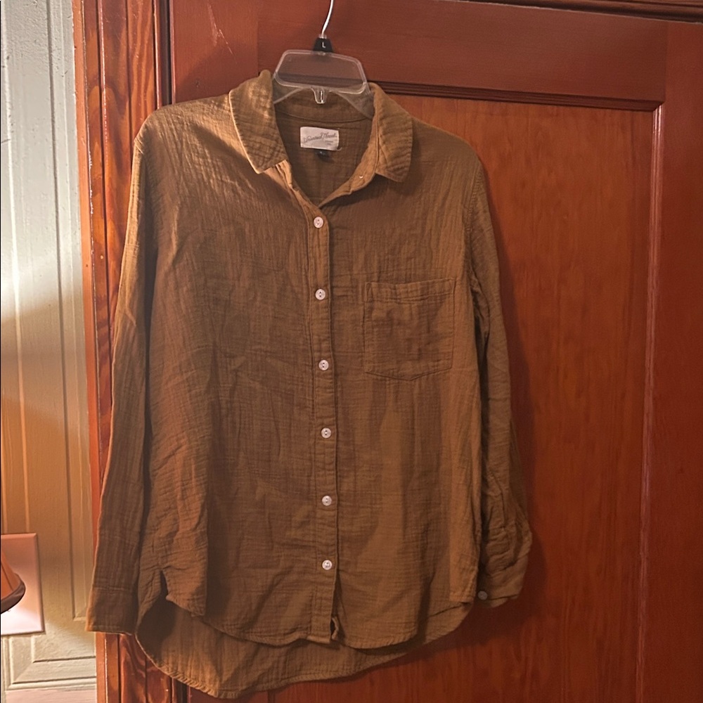 Brown Button-Down Shirt